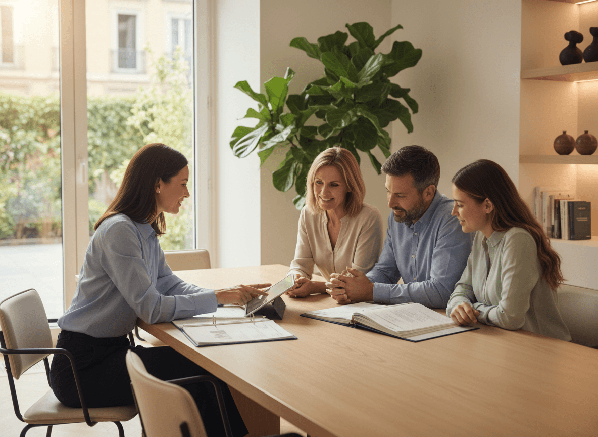 Care coordinator discussing a personalised plan with a family